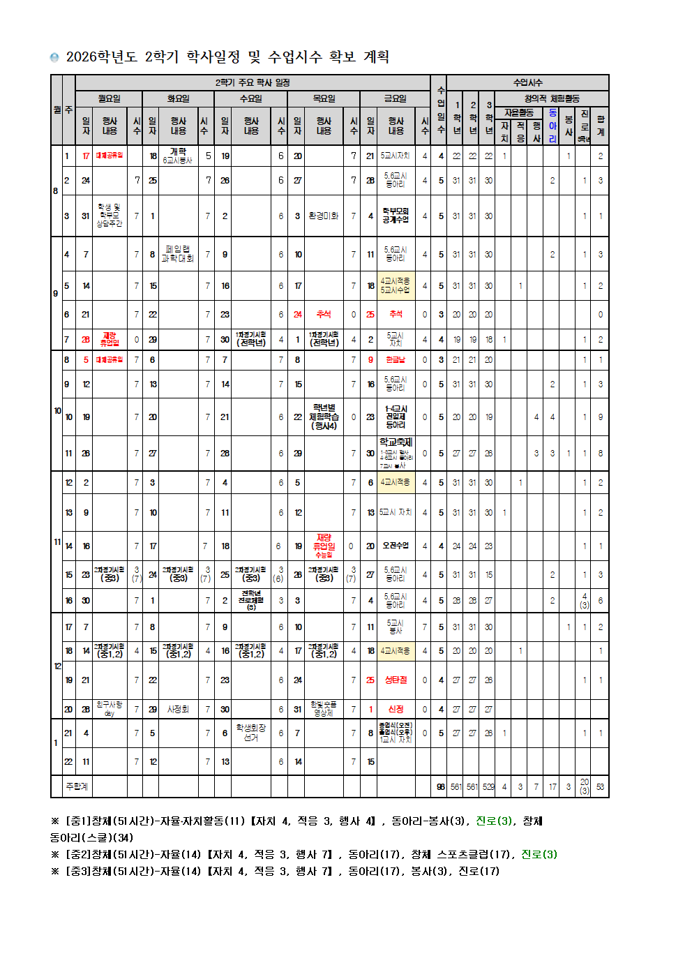 ★2026 한빛누리중 학사일정(수정)001